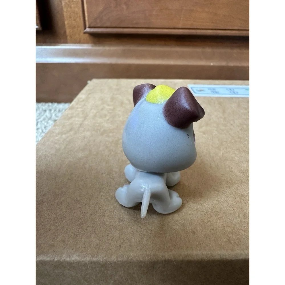 Littlest Pet Shop Puppy Gray With Yellow Hair Brown Ears